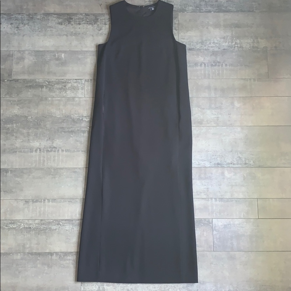 Theory Black Maxi Crepe Dress